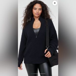Offline by Aerie Chillside Quarterzip Sweater black Small